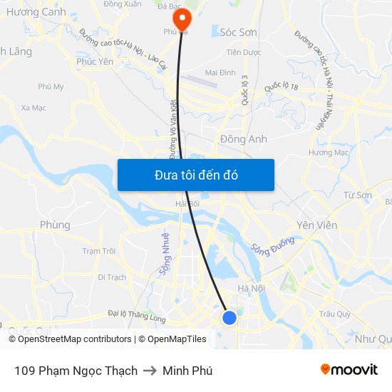 109 Phạm Ngọc Thạch to Minh Phú map