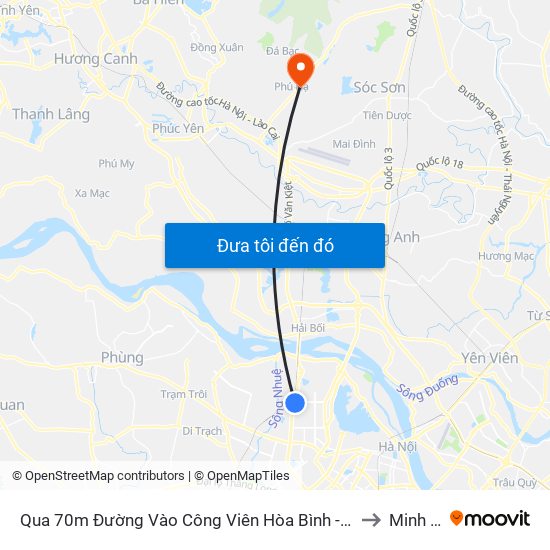 Qua 70m Đường Vào Công Viên Hòa Bình - Phạm Văn Đồng to Minh Phú map