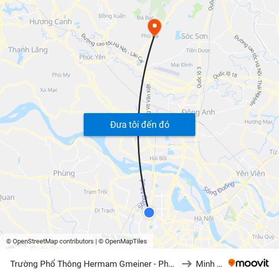 Trường Phổ Thông Hermam Gmeiner - Phạm Văn Đồng to Minh Phú map