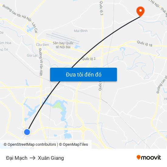 Đại Mạch to Xuân Giang map