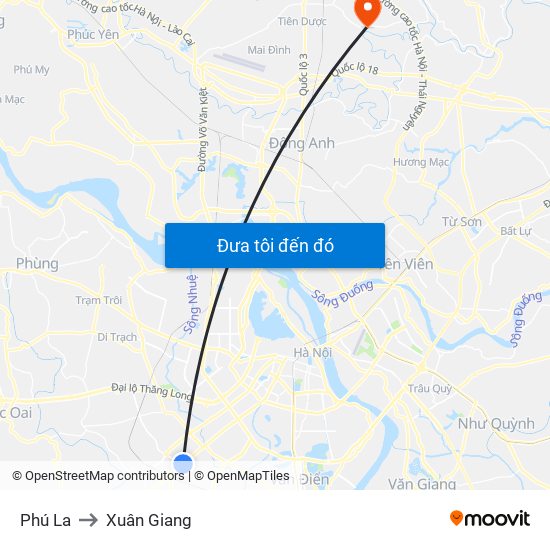 Phú La to Xuân Giang map