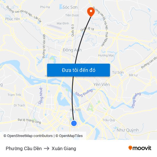 Phường Cầu Dền to Xuân Giang map