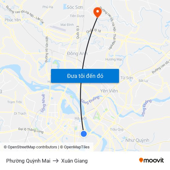 Phường Quỳnh Mai to Xuân Giang map