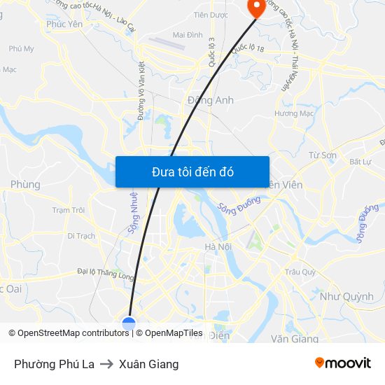 Phường Phú La to Xuân Giang map