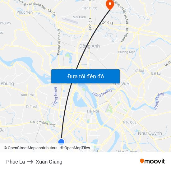Phúc La to Xuân Giang map