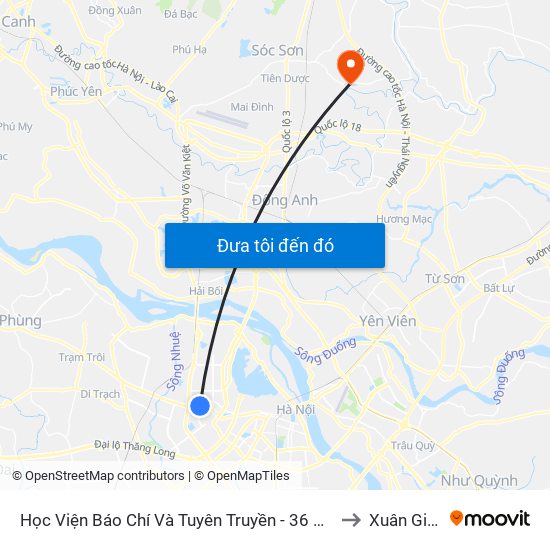 Học Viện Báo Chí Và Tuyên Truyền - 36 Xuân Thủy to Xuân Giang map