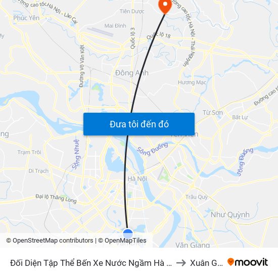 Đối Diện Tập Thể Bến Xe Nước Ngầm Hà Nội - Ngọc Hồi to Xuân Giang map