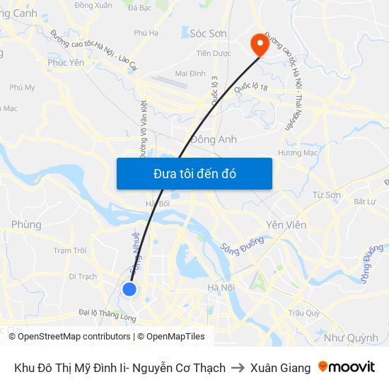 Khu Đô Thị Mỹ Đình Ii- Nguyễn Cơ Thạch to Xuân Giang map