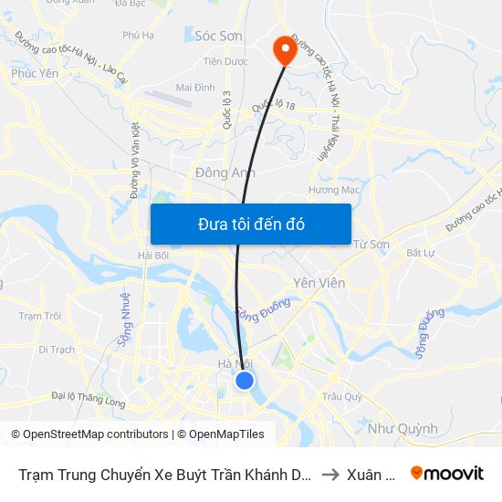 Trạm Trung Chuyển Xe Buýt Trần Khánh Dư (Khu Đón Khách) to Xuân Giang map