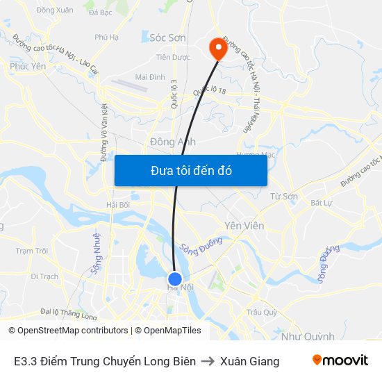 E3.3 Điểm Trung Chuyển Long Biên to Xuân Giang map