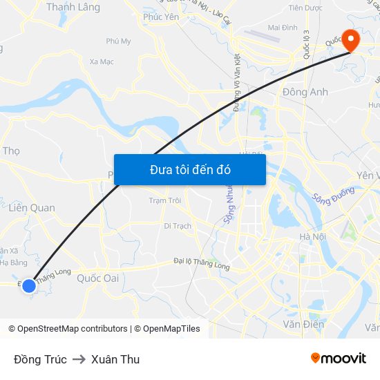 Đồng Trúc to Xuân Thu map