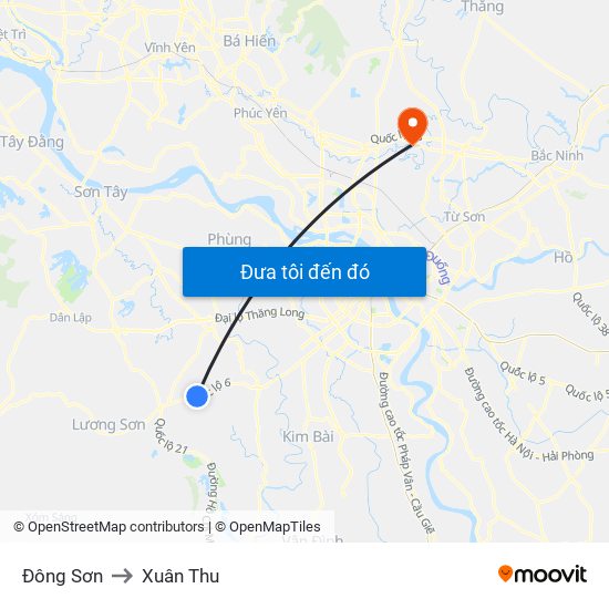 Đông Sơn to Xuân Thu map