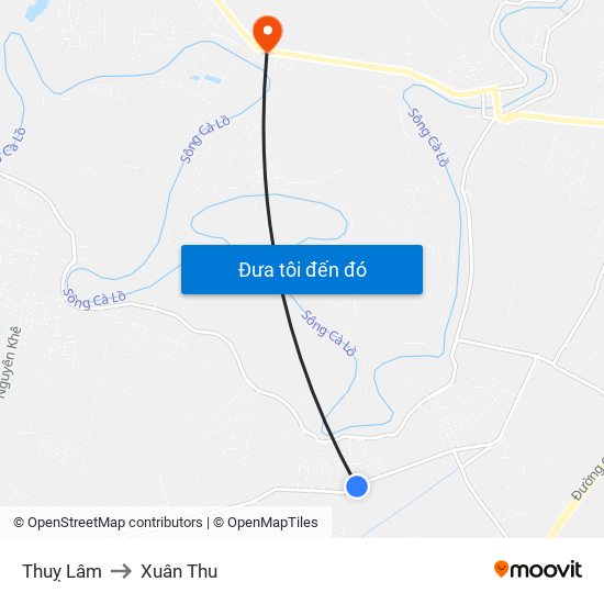 Thuỵ Lâm to Xuân Thu map