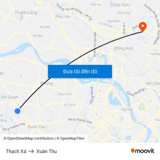 Thạch Xá to Xuân Thu map