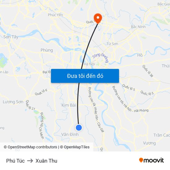 Phú Túc to Xuân Thu map