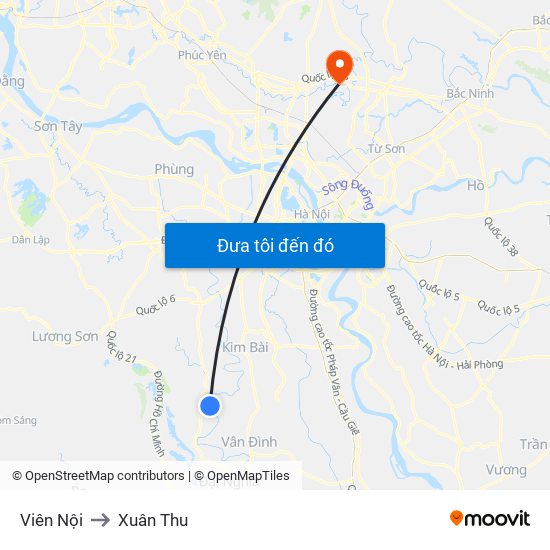 Viên Nội to Xuân Thu map