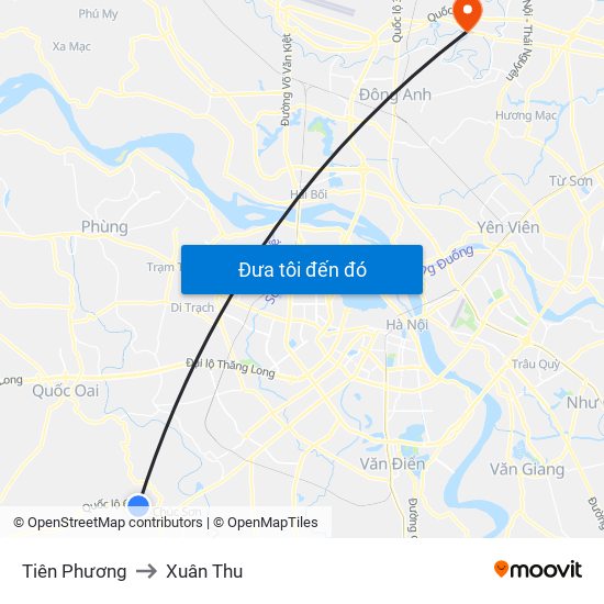 Tiên Phương to Xuân Thu map