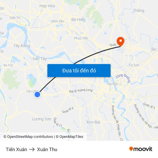 Tiến Xuân to Xuân Thu map