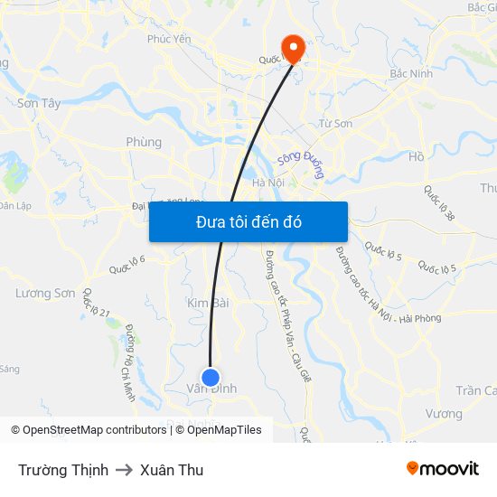 Trường Thịnh to Xuân Thu map