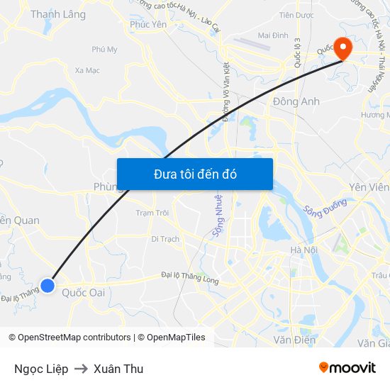 Ngọc Liệp to Xuân Thu map