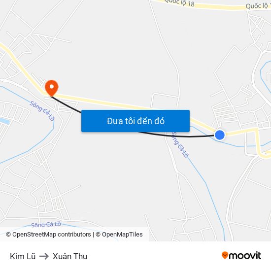 Kim Lũ to Xuân Thu map