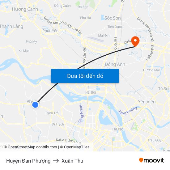 Huyện Đan Phượng to Xuân Thu map