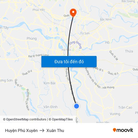 Huyện Phú Xuyên to Xuân Thu map