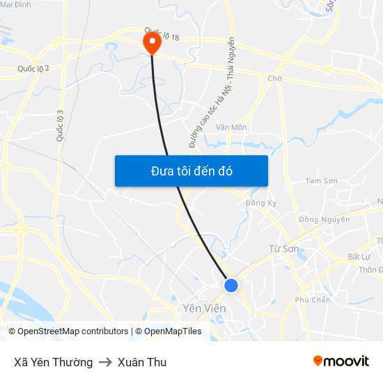 Xã Yên Thường to Xuân Thu map