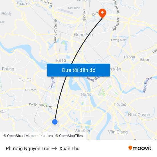 Phường Nguyễn Trãi to Xuân Thu map