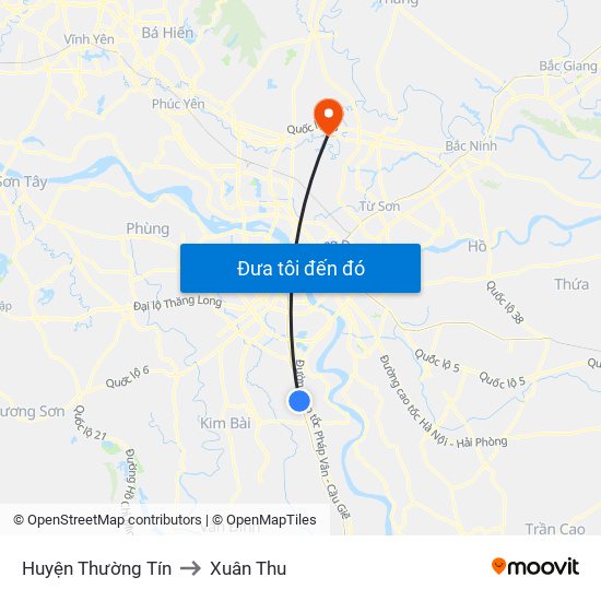 Huyện Thường Tín to Xuân Thu map