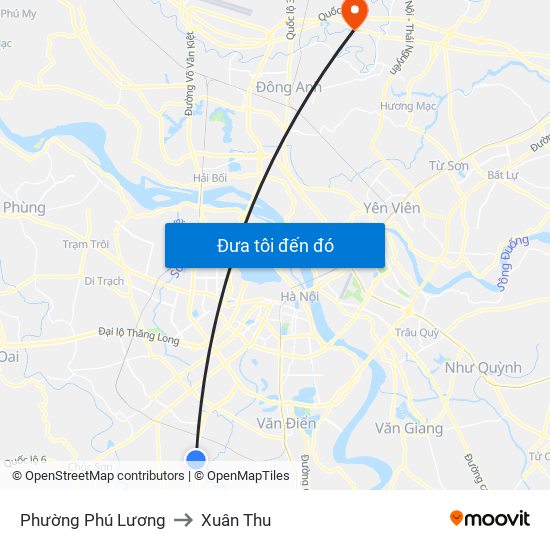 Phường Phú Lương to Xuân Thu map