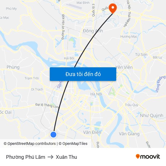 Phường Phú Lãm to Xuân Thu map