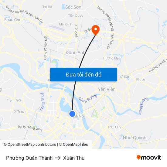 Phường Quán Thánh to Xuân Thu map