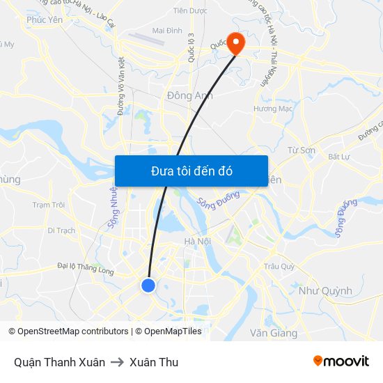 Quận Thanh Xuân to Xuân Thu map