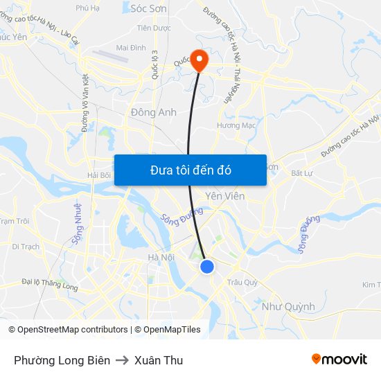 Phường Long Biên to Xuân Thu map