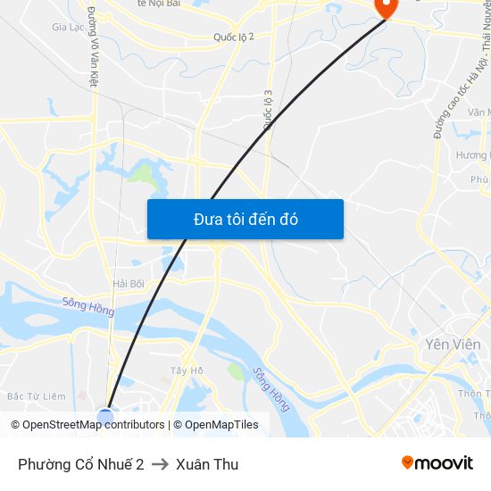 Phường Cổ Nhuế 2 to Xuân Thu map