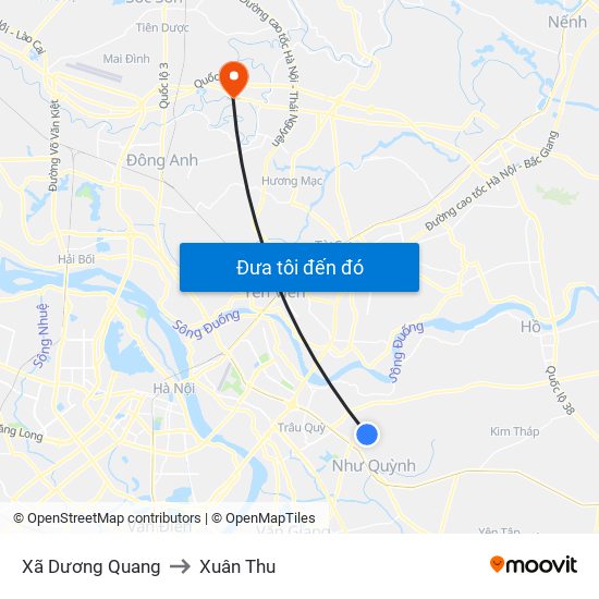 Xã Dương Quang to Xuân Thu map