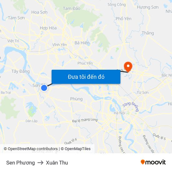 Sen Phương to Xuân Thu map