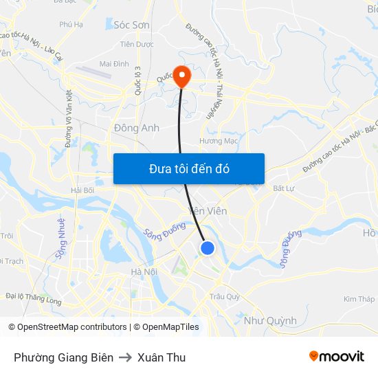 Phường Giang Biên to Xuân Thu map