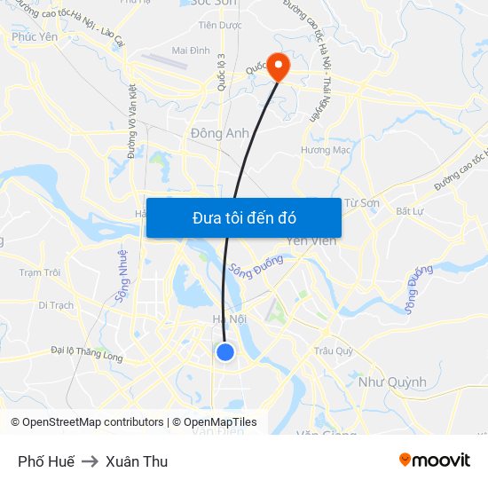 Phố Huế to Xuân Thu map