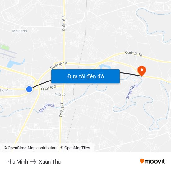 Phú Minh to Xuân Thu map
