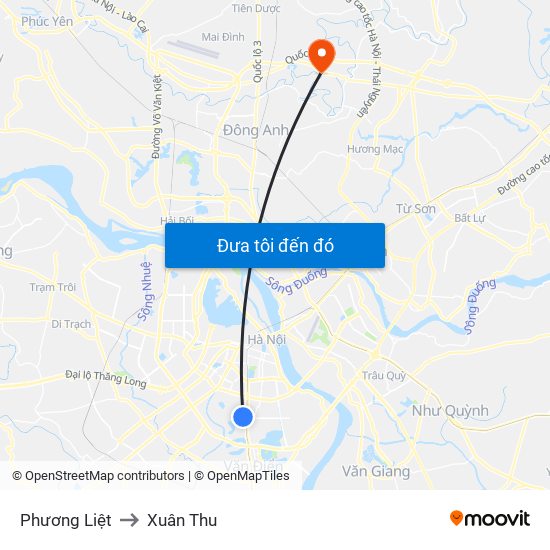 Phương Liệt to Xuân Thu map