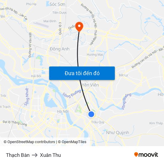 Thạch Bàn to Xuân Thu map