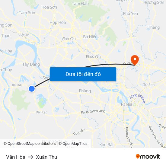 Vân Hòa to Xuân Thu map
