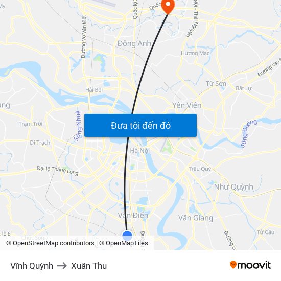 Vĩnh Quỳnh to Xuân Thu map