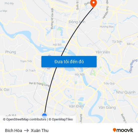 Bích Hòa to Xuân Thu map