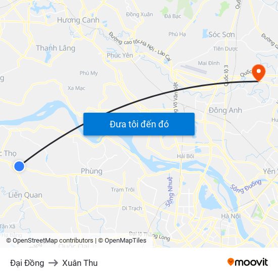 Đại Đồng to Xuân Thu map