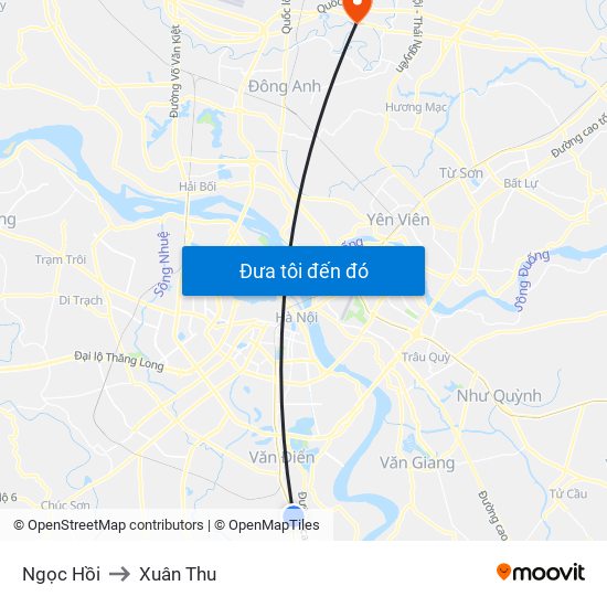 Ngọc Hồi to Xuân Thu map