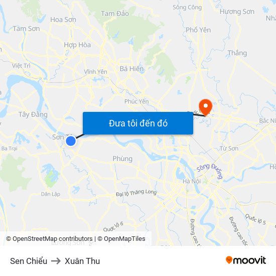 Sen Chiểu to Xuân Thu map