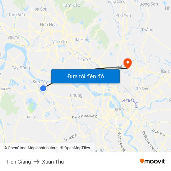 Tích Giang to Xuân Thu map